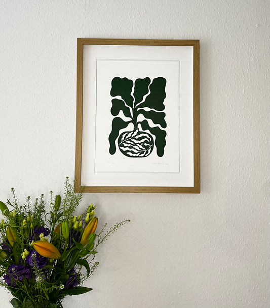 Bredbladet Vase Mørkegrøn