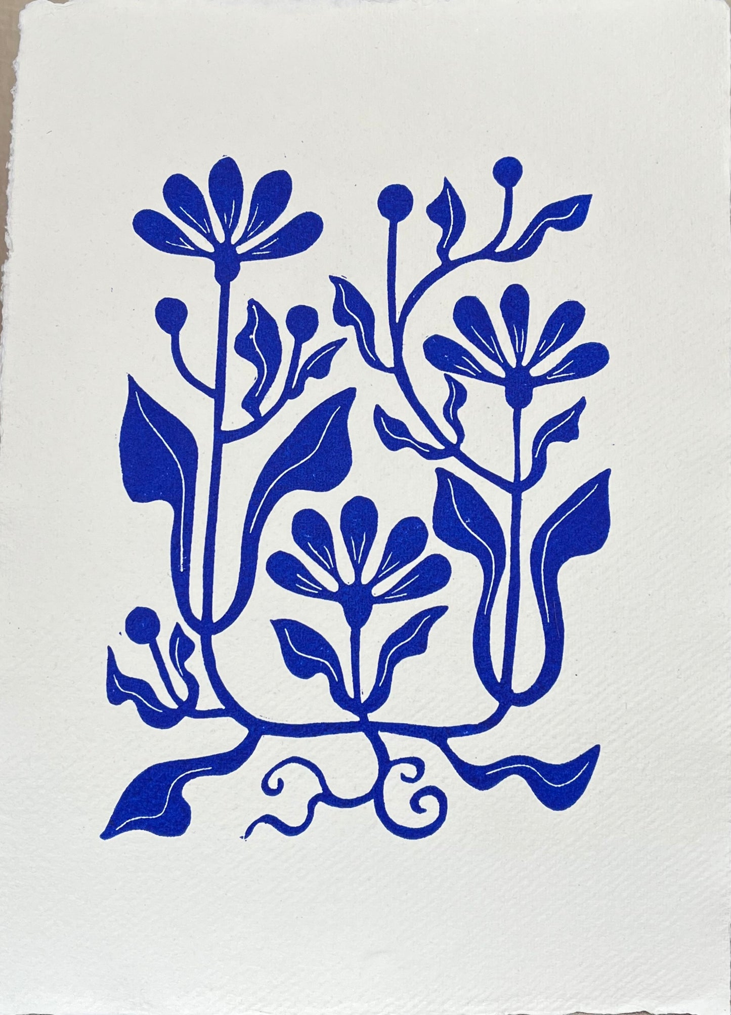 Vintage Blomster Blå