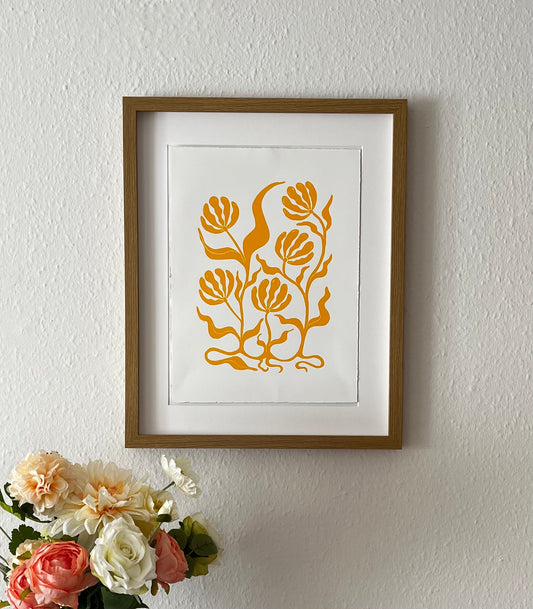 Vintage Bølgeblomster Gul