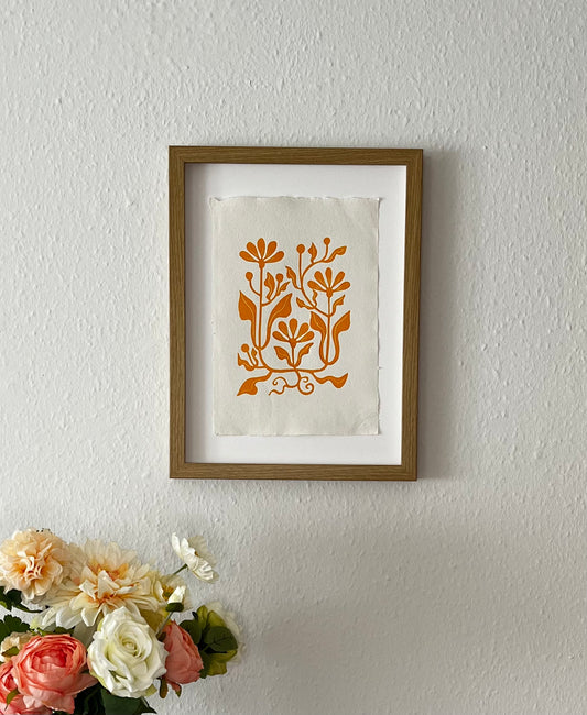 Vintage Blomster Gul