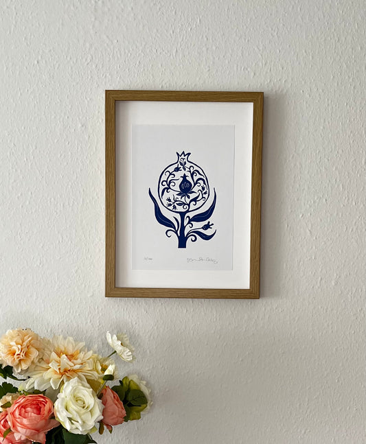 Granatæble #1 Matblå