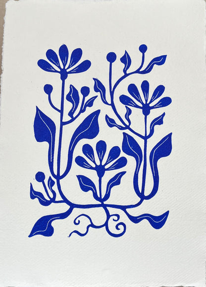 Vintage Blomster Blå