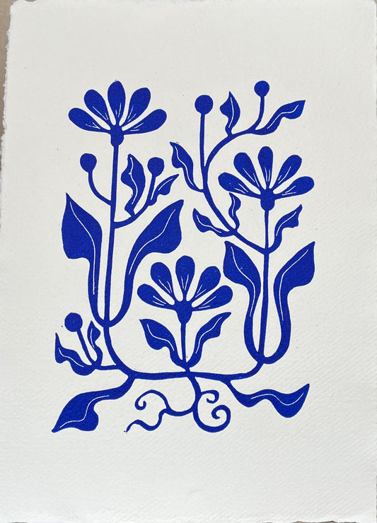 Vintage Blomster Blå
