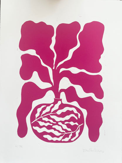 Bredbladet Vase Pink