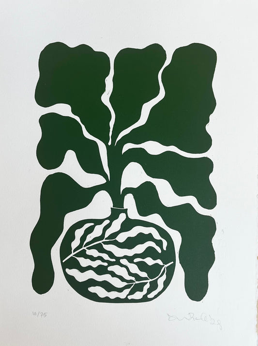 Bredbladet Vase Mørkegrøn