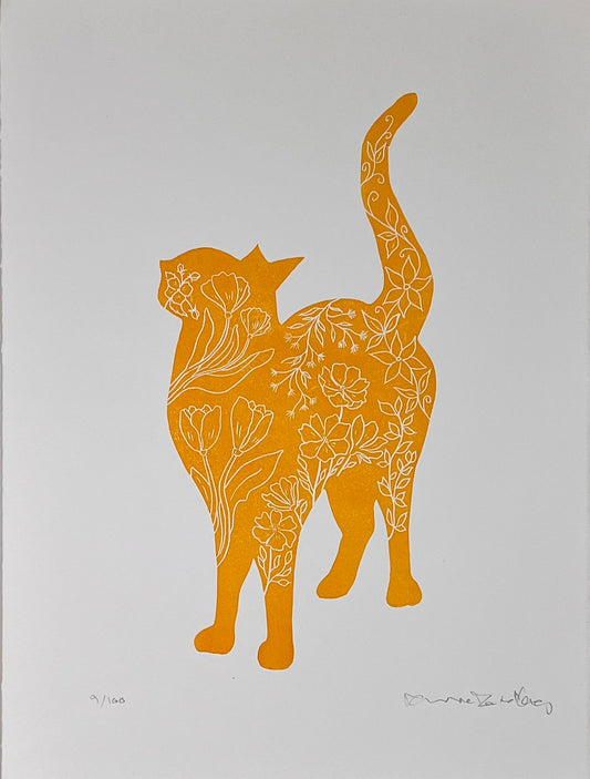 Mønstret Kat Orange